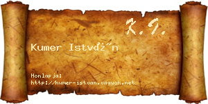 Kumer István névjegykártya